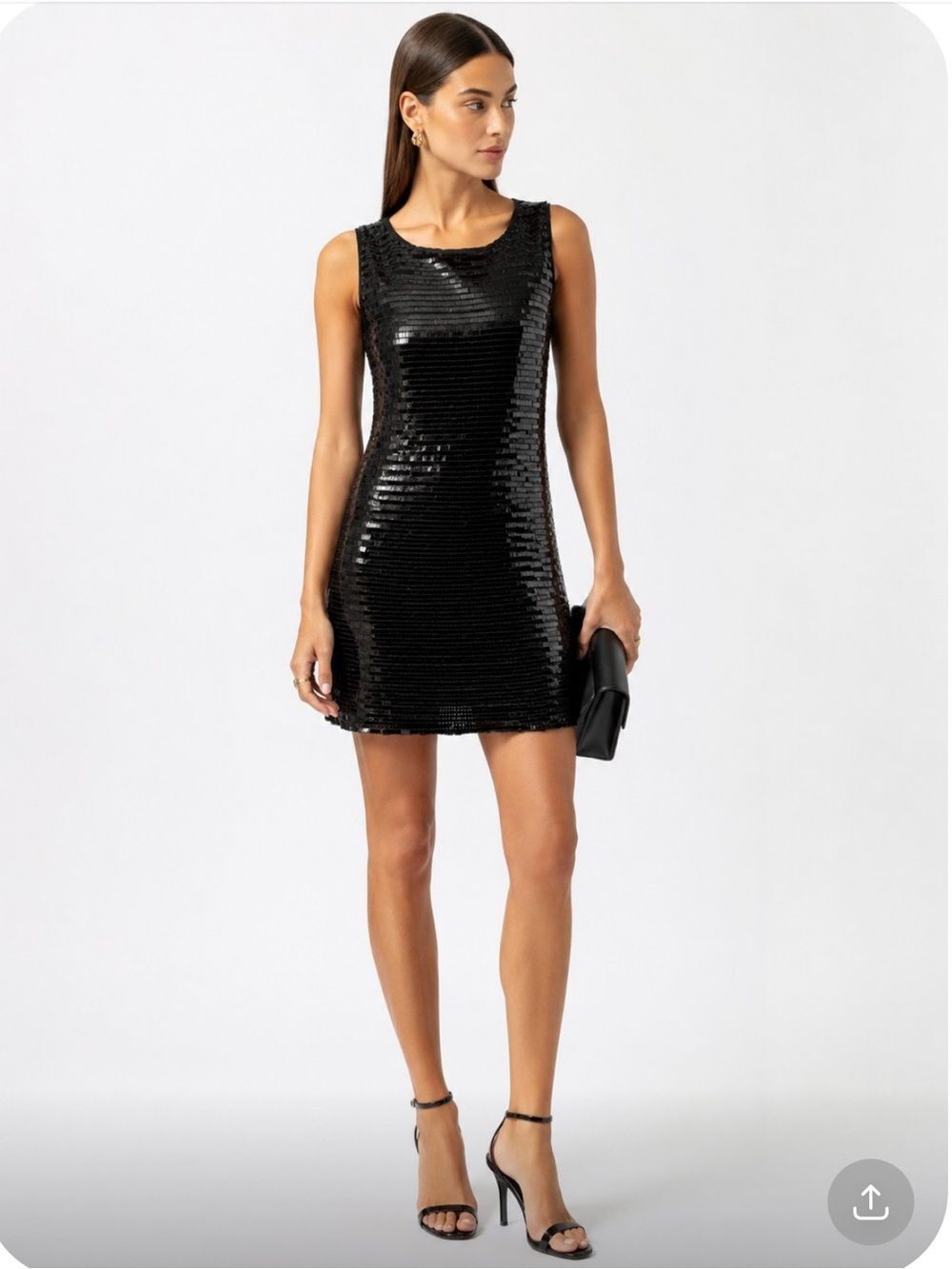 BB DAKOTA Black Sequin Sleeveless Mini Dress Size S